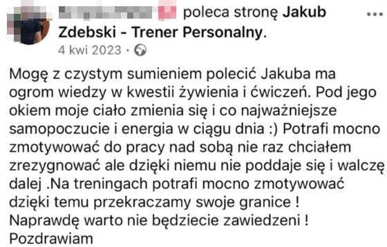 Rekomendacja z Facebooka