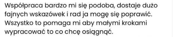Wiadomość od podopiecznej