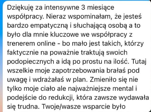 Wiadomość od podopiecznej